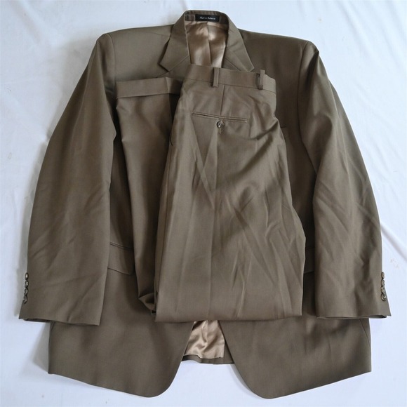 Chaps Ralph Lauren 48L 36x34 Brown 100% Wool Mens Jacket Pants‎ Suit
